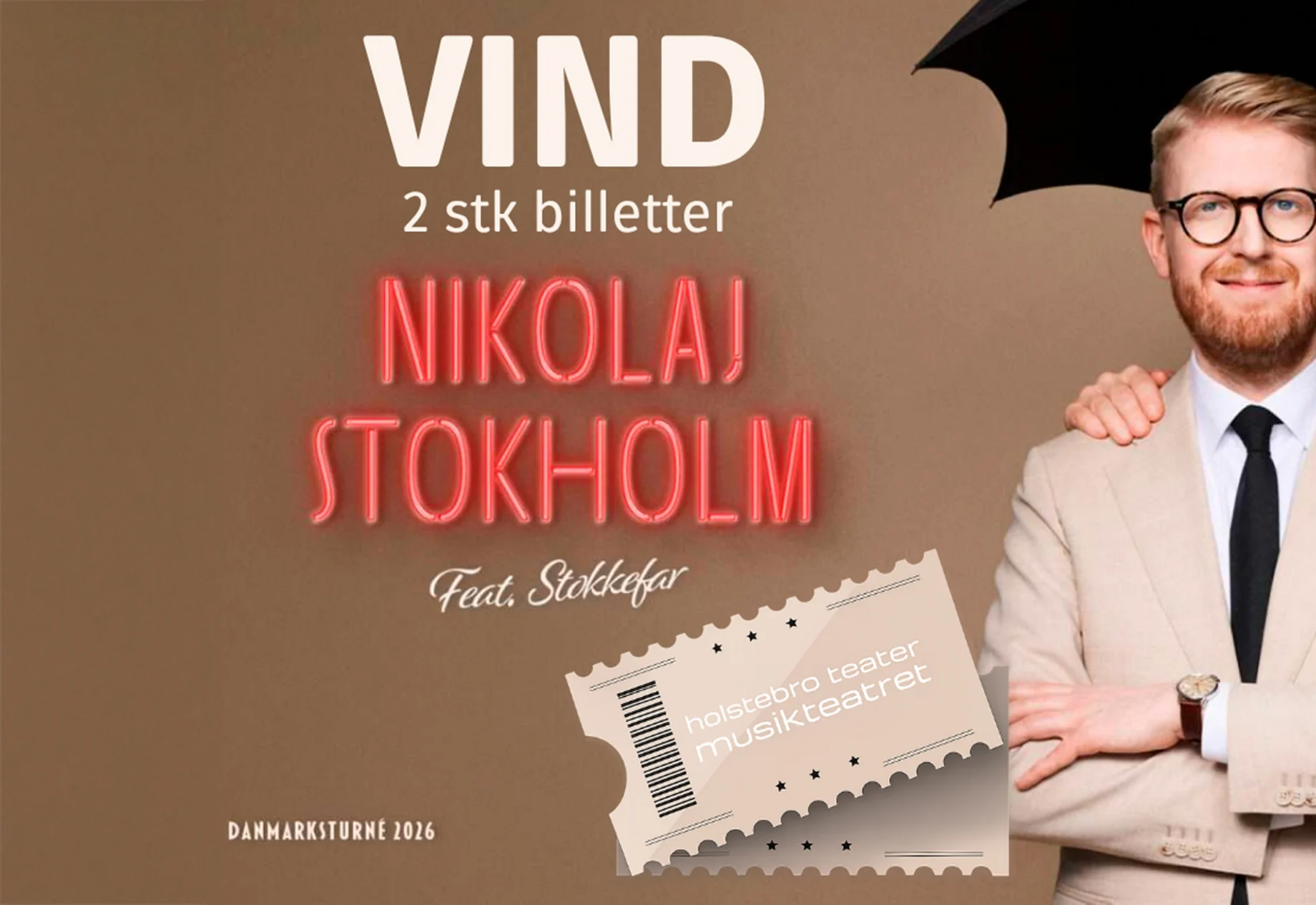 d 2 Billetter Til Forestilling Med Nikolaj Stokholm