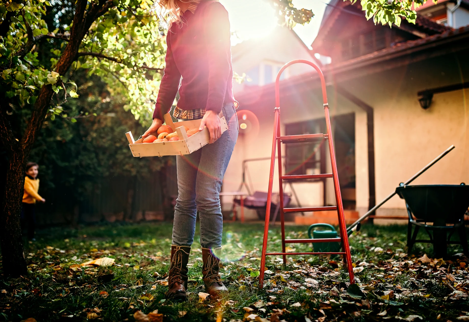 Hold rotterne væk - Dame med frugt i haven