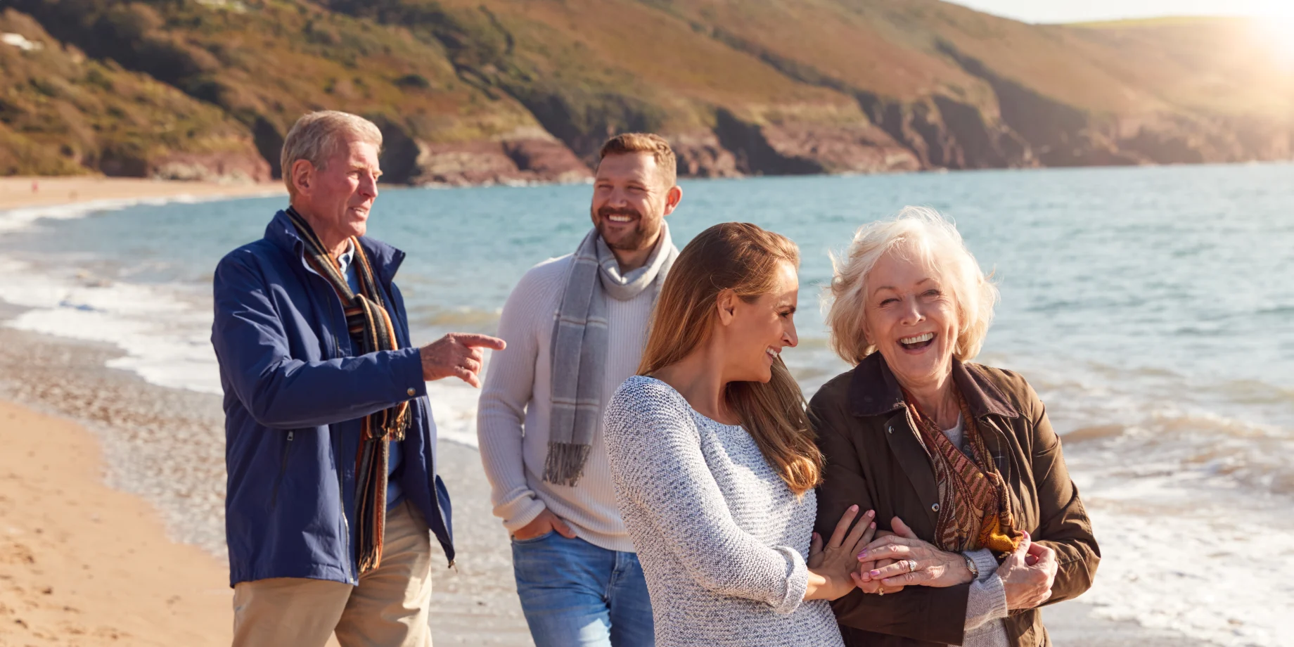 Familie på stranden