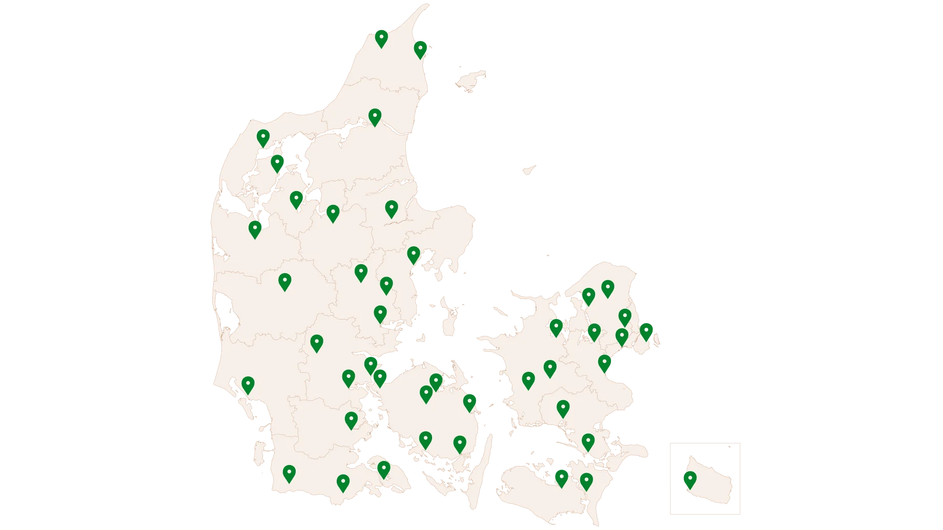 Danmarkskort med pile til alle GF Klubberne
